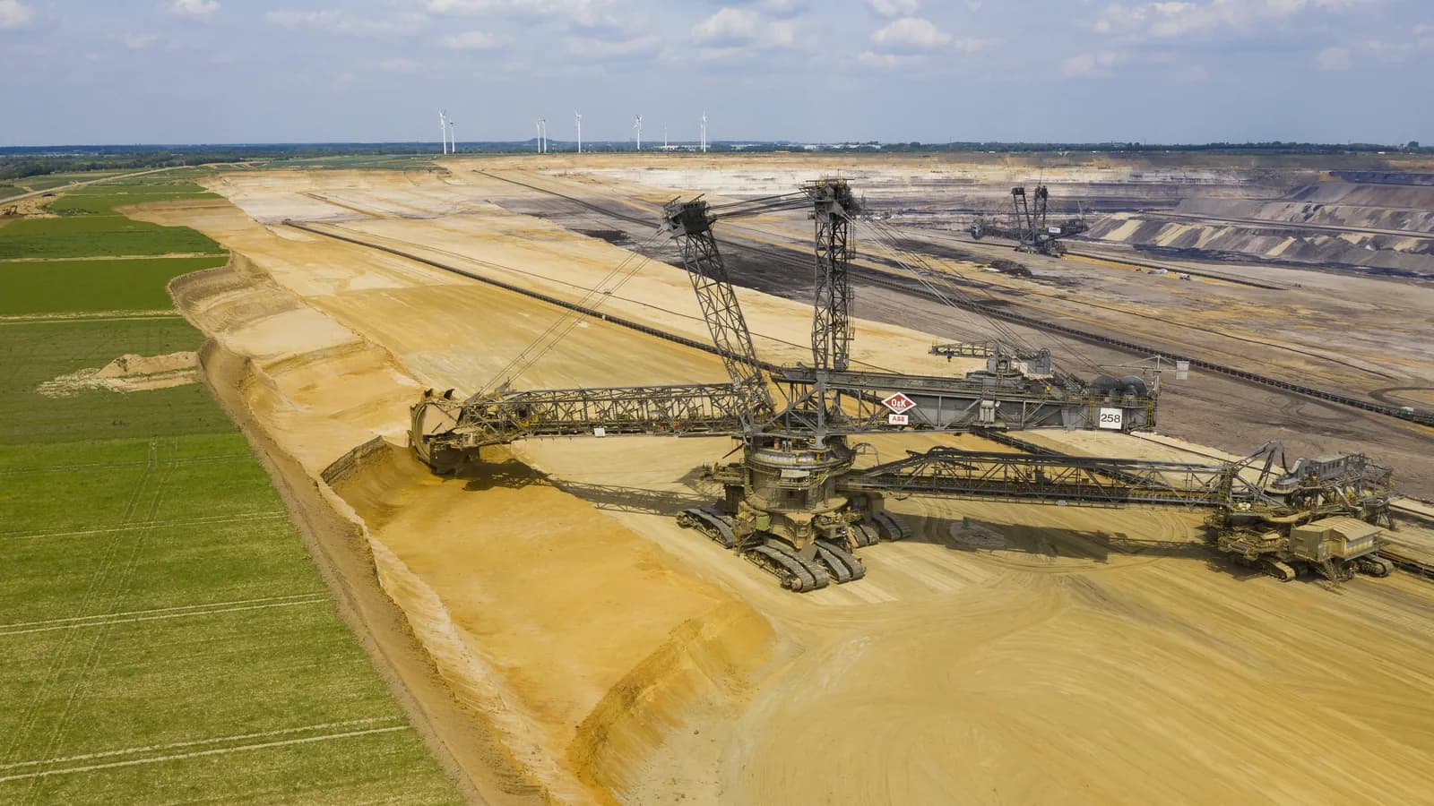 Excavator working an open-pit mine